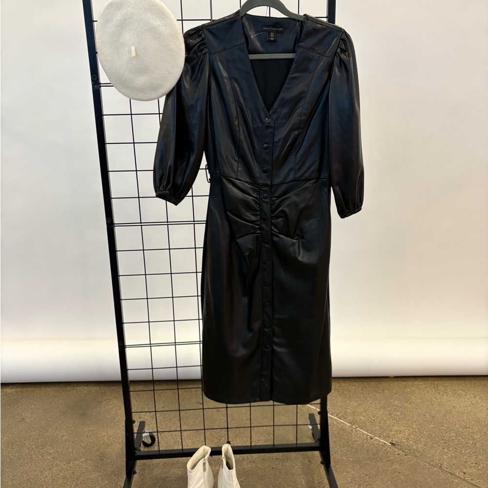House of Harlow 1960 Black Vegan Leather Dress
